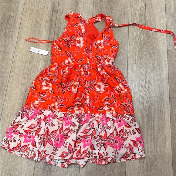 Eliza J Red and Pink Floral Kids Dress - Picture 4 of 4